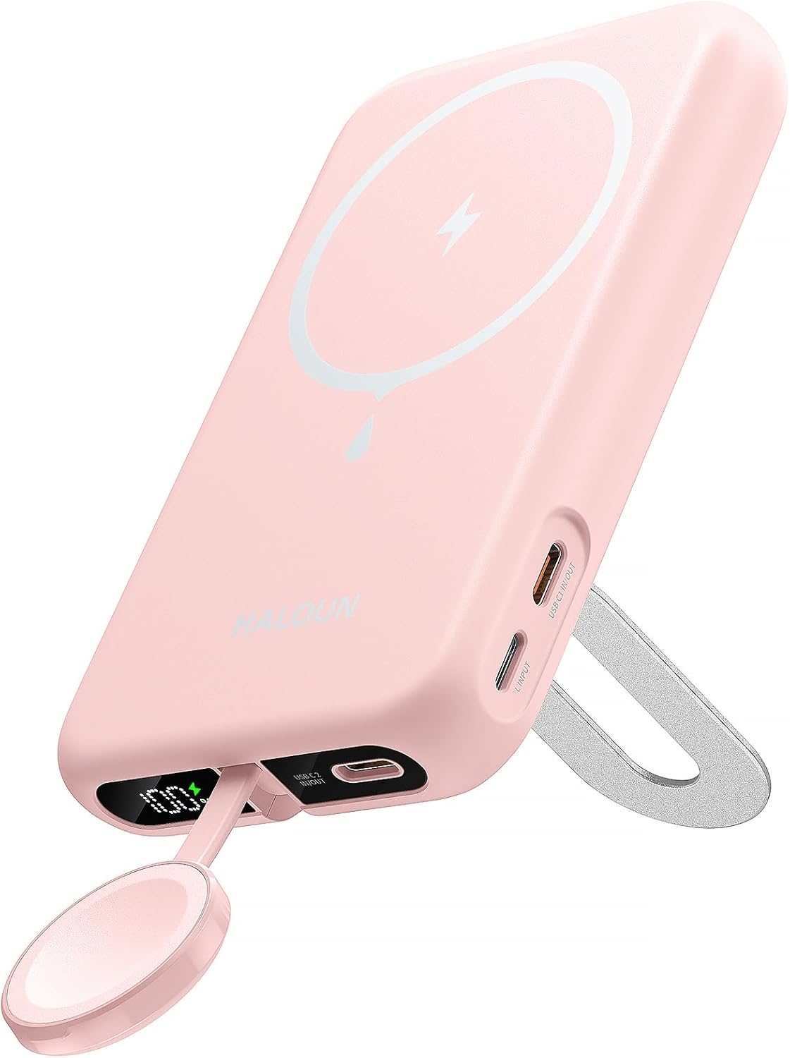 Cargador portátil magnético para iPhone y Apple Watch, banco de ene...