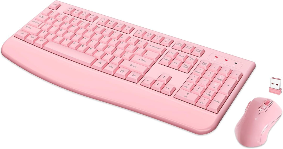 Combo de teclado y ratón inalámbricos de tamaño completo 2.4 GHz co...