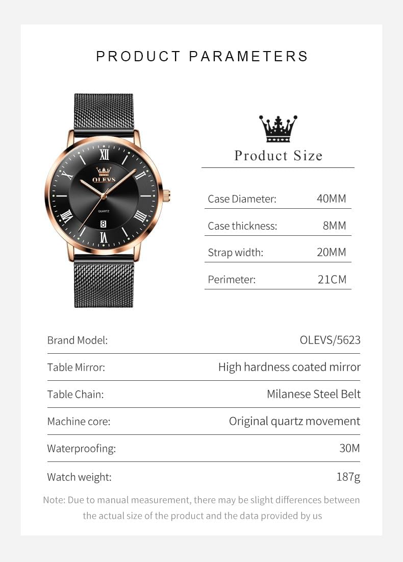 OLEVS Relojes de oro para hombre, analógico, de cuarzo, para negocios, de vestir, día fecha, acero inoxidable, clásico, de lujo, luminoso, impermeable, casual, relojes de pulsera masculinos