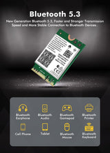 Tarjeta WiFi 6E Intel AX210 NGW Bluetooth 5.3 Adaptador de Red Tri-...
