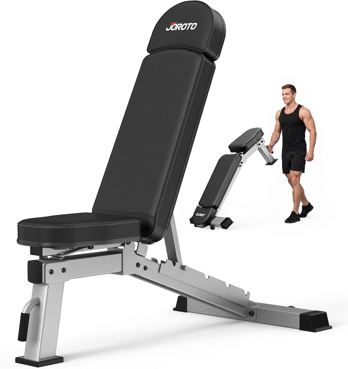 JOROTO FID Asiento de Peso Ajustable 1300LBS de Capacidad para Gimnasio en Casa