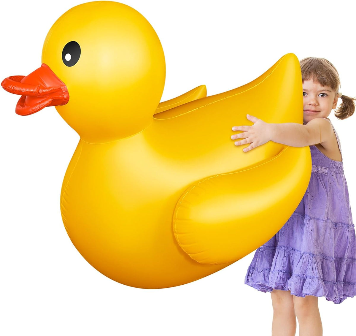 Hungdao 1 Paquete Pato Inflable Gigante de 4 Pies Pato de Goma Enorme Flotador Grande Inflable para Piscina para Verano Playa Piscina de Natación Carnaval Fiesta de Cumpleaños Decoración de Desfile