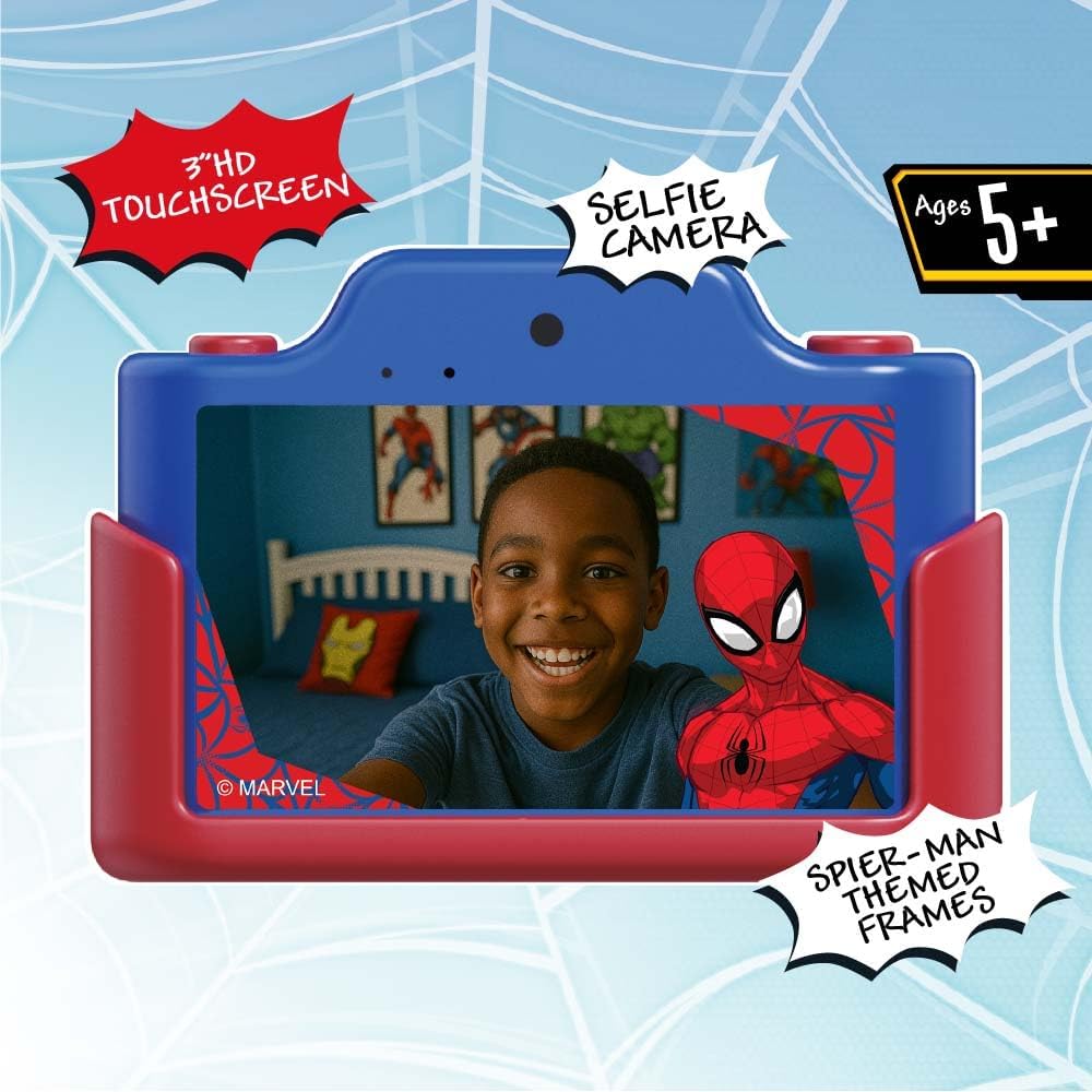 Cámara digital y videocámara para niños Spider-Man con pantalla tác...