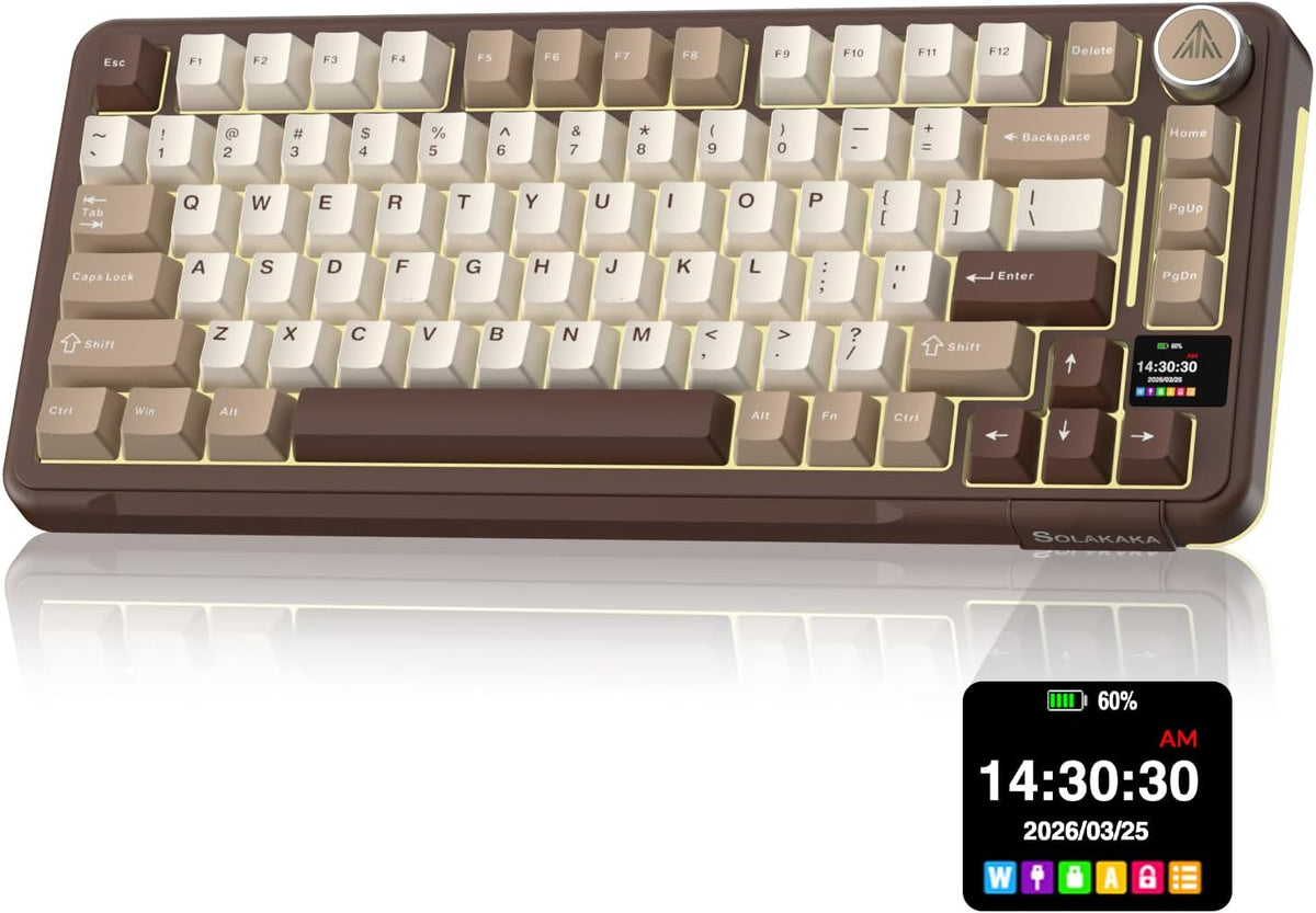 SOLAKAKA A75 PRO Teclado mecánico inalámbrico 75% con pantalla y pe...