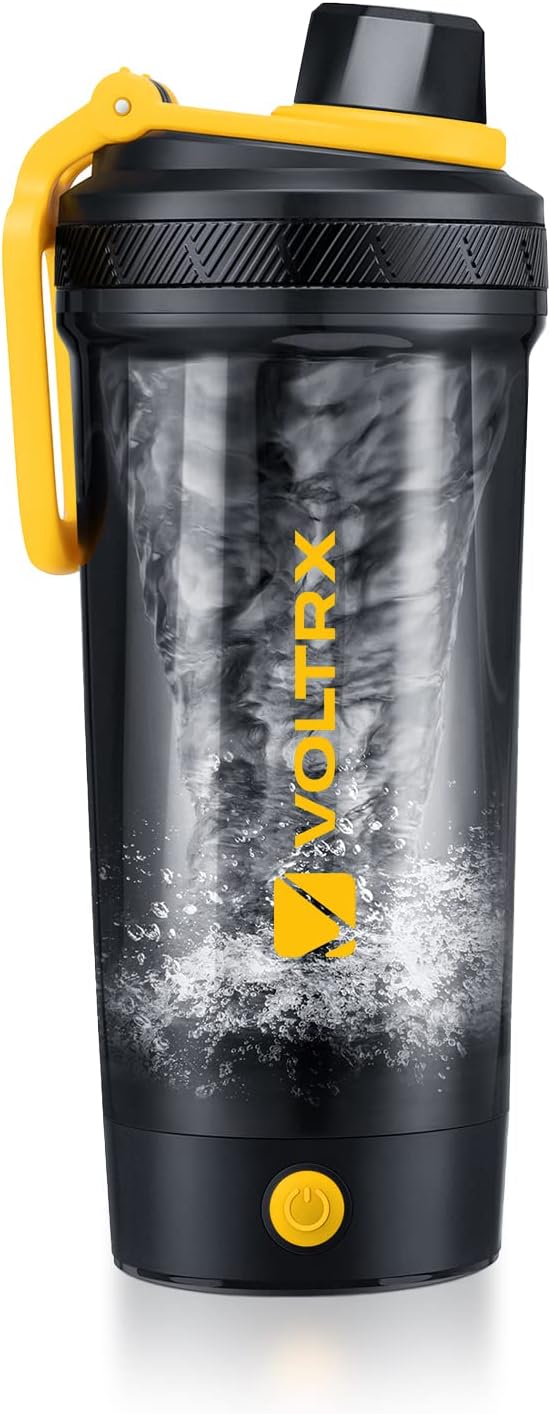 VOLTRX - Botella agitadora, mezclador eléctrico recargable con USB C de galio, para batidos de proteínas y batidos de reemplazo de comidas, sin BPA, fabricado con Tritan, 24 onzas