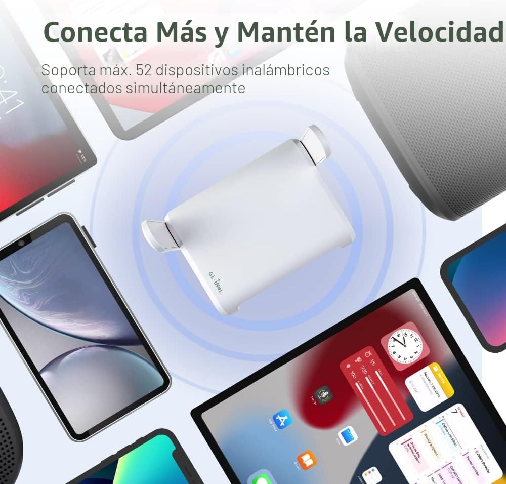 GL.iNet GL-SFT1200 (Opal) Enrutador WiFi Portátil de Viaje, Mini En...