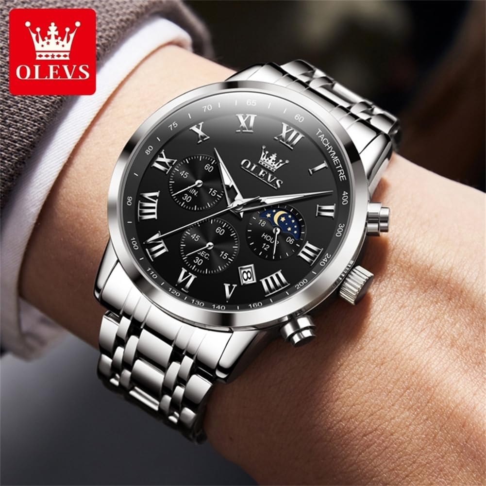OLEVS Reloj multifunción para hombre, cronógrafo luminoso impermeable con