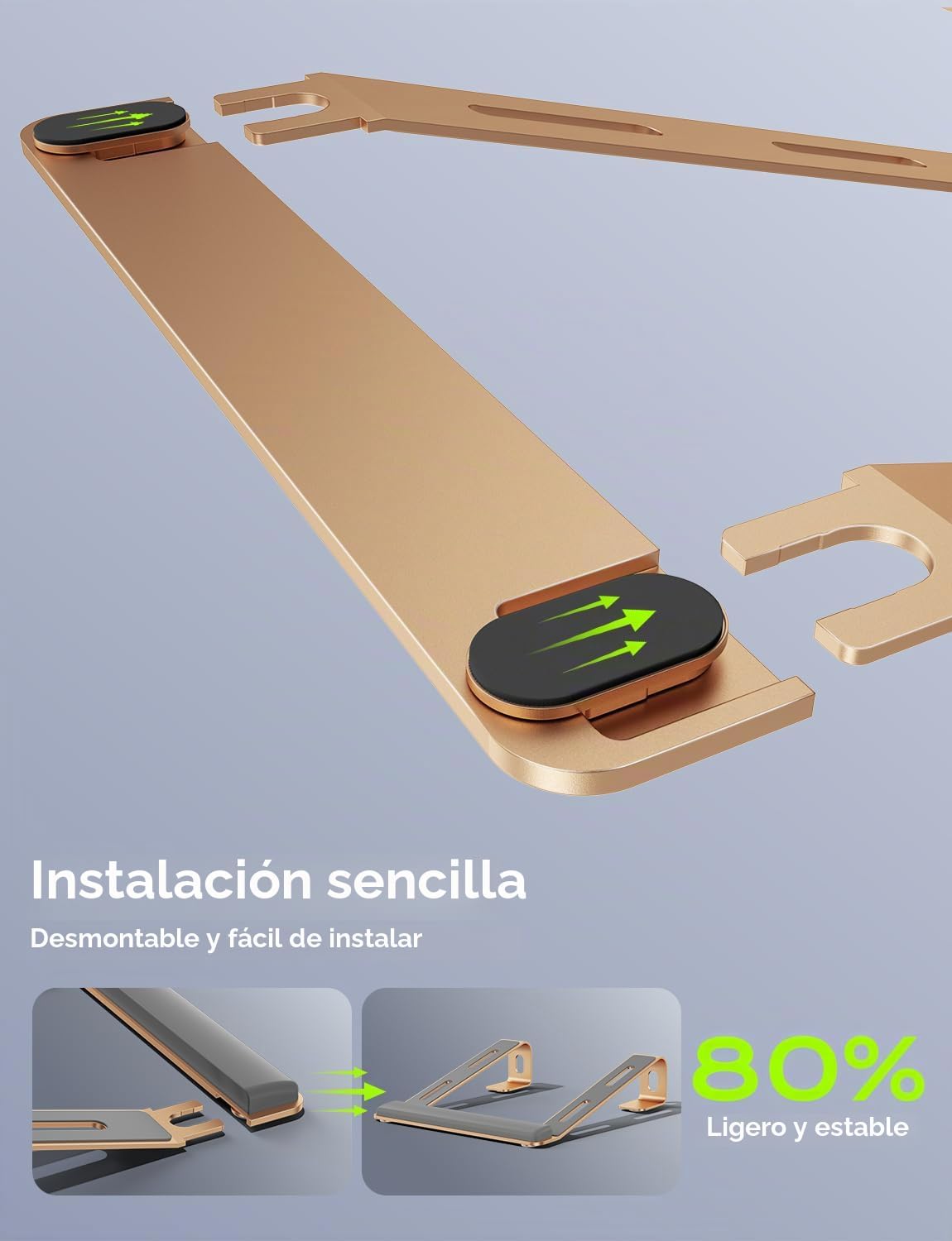 JCZT Soporte de aluminio para laptop, soporte para portátil con rep...