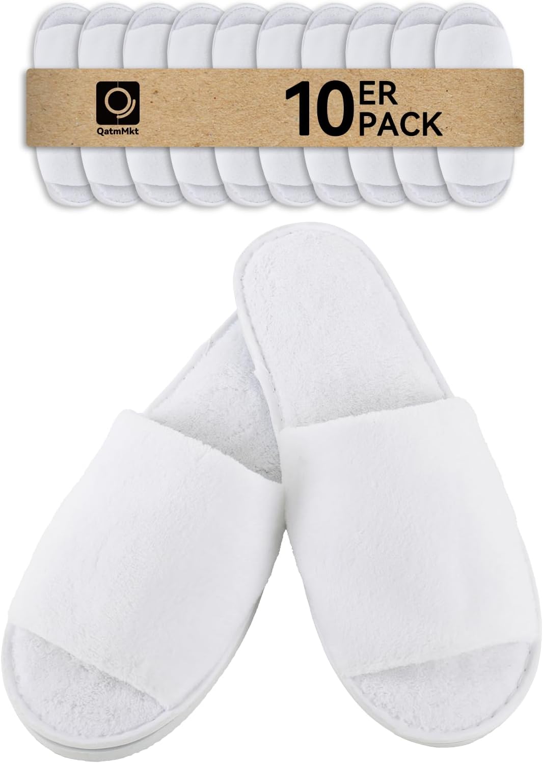 QatmMkt - 10 pares de pantuflas desechables unisex para invitados,...