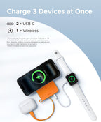 UGREEN MagFlow - Banco de energía de 10,000 mAh, carga inalámbrica...