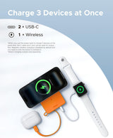 UGREEN MagFlow - Banco de energía de 10,000 mAh, carga inalámbrica...
