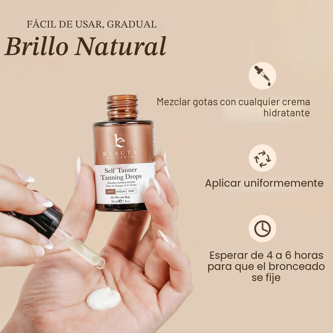Gotas autobronceadoras para la cara - fabricadas en Estados Unidos...