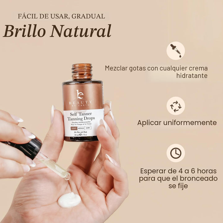 Gotas autobronceadoras para la cara - fabricadas en Estados Unidos...