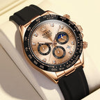 OLEVS Relojes Cronógrafo Masculinos de Moda Empresarial Analógico Quartz Reloj de Pulsera para Hombre, Cinturón de Silicona a prueba de agua con Luminiscente, Calendario