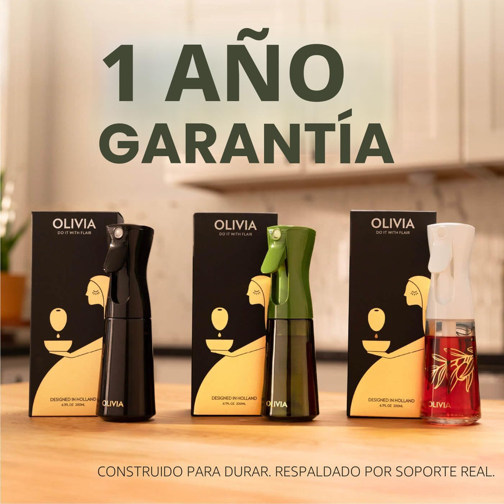 FLAIROSOL OLIVIA SIGNATURE Pulverizador de Aceite para Cocinar, Vidrio 200ml, Verde/Oro