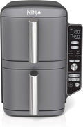 Ninja Freidora de aire DoubleStack XL, 10 cuartos de galón, 6 en 1, gris