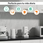 Torre de regleta de alimentación de 6.5 pies con 12 tomas amplias y 4 puertos USB