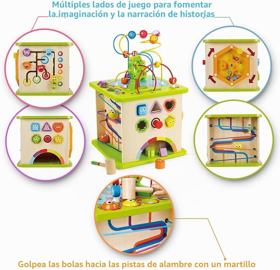 Cubo de actividades para niños Hape bichos de ciudad, madera