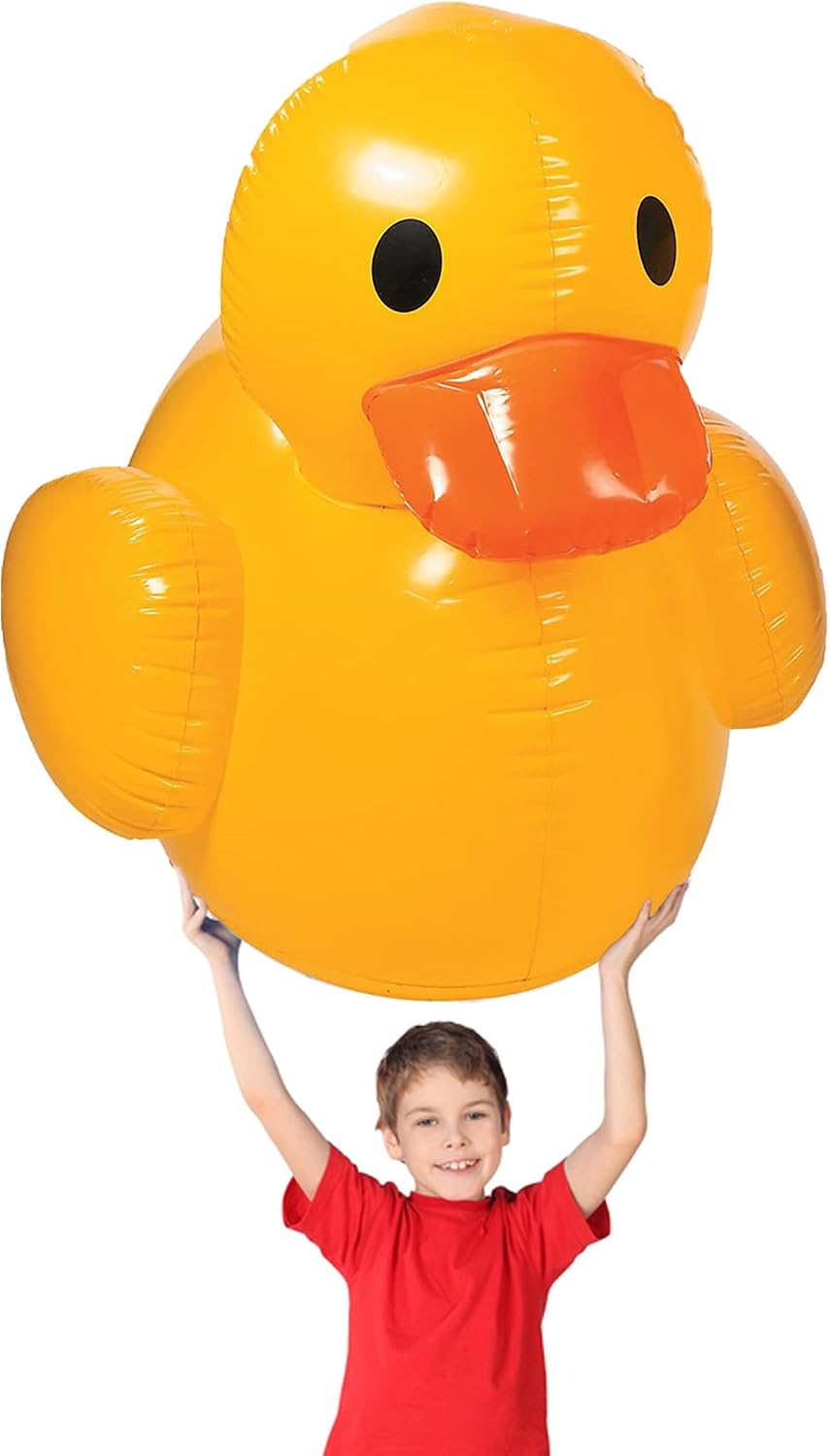 Fun Express Giant Inflatable Rubber Duck, 4 Feet, Yellow