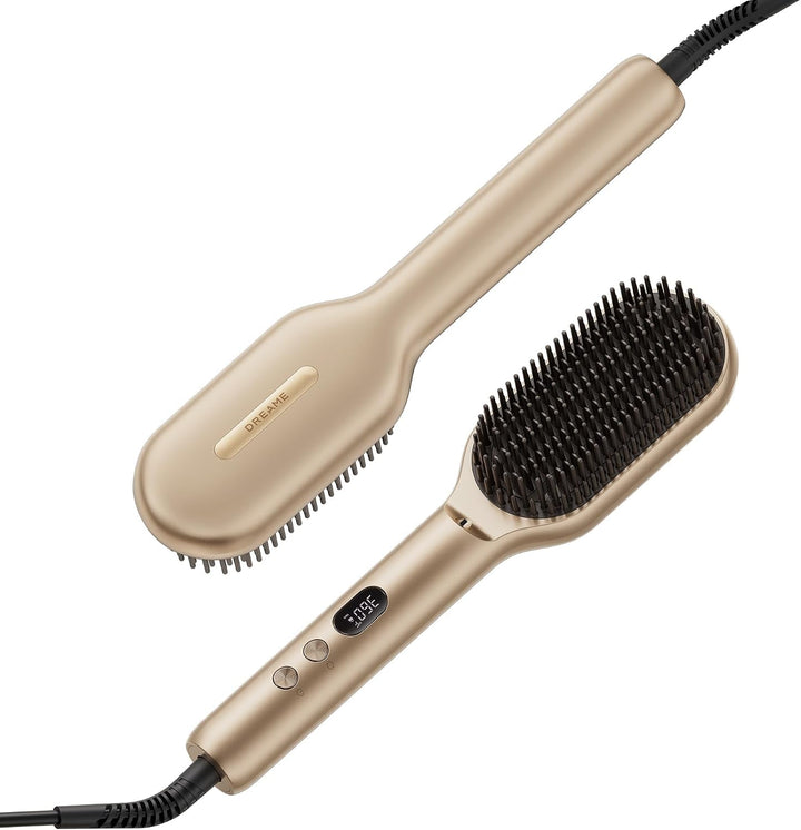 Dreame Voya Hair Straightener Brush, PTC Heating Straightening Comb...