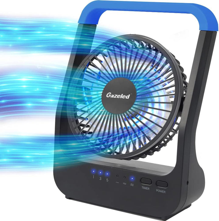 Gazeled F24 Ventilador alimentado por batería, ventilador de campin...
