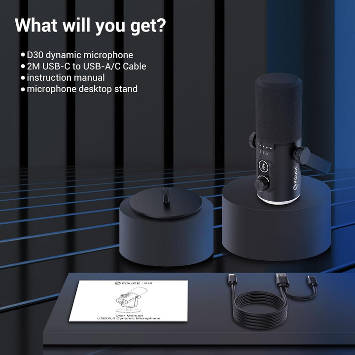 FDUCE Kit de micrófono para juegos USB\/XLR, micrófono dinámico de...