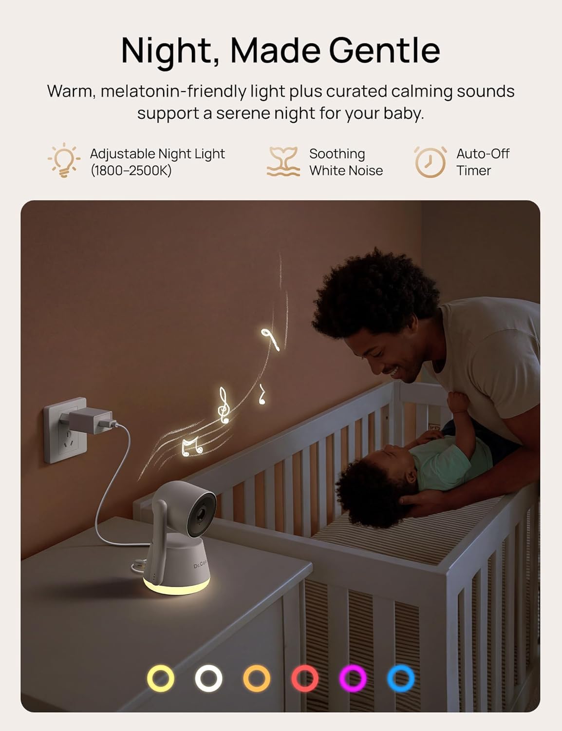Dr.Care LumiView Max Monitor de bebé WiFi inteligente de 7" con 2 c...