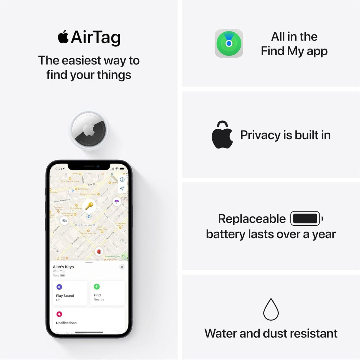Apple AirTag 4 Pack Mantén un seguimiento y encuentra tus