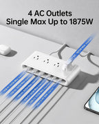 Regleta de alimentación 10 en 1 con puertos USB C, USB de 35 W