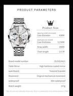 Reloj OLEVS Skeleton para Hombre Automático de Negocios Lujo con Diamante, Reloj Automático de Carga, Reloj de Pulsera con Calendario de Acero Inoxidable