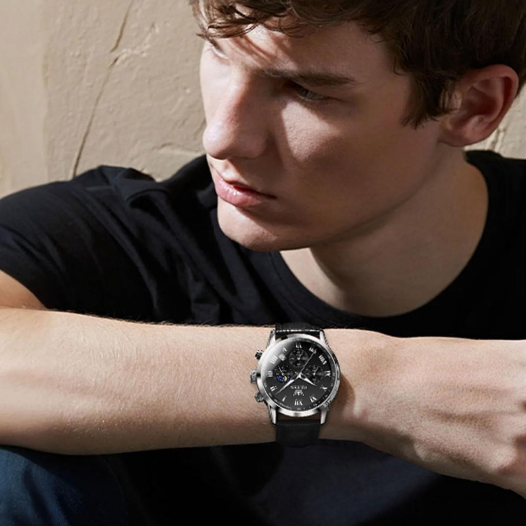 OLEVS Relojes para Hombres Lujo Cara Grande Relojes Resistente al Agua