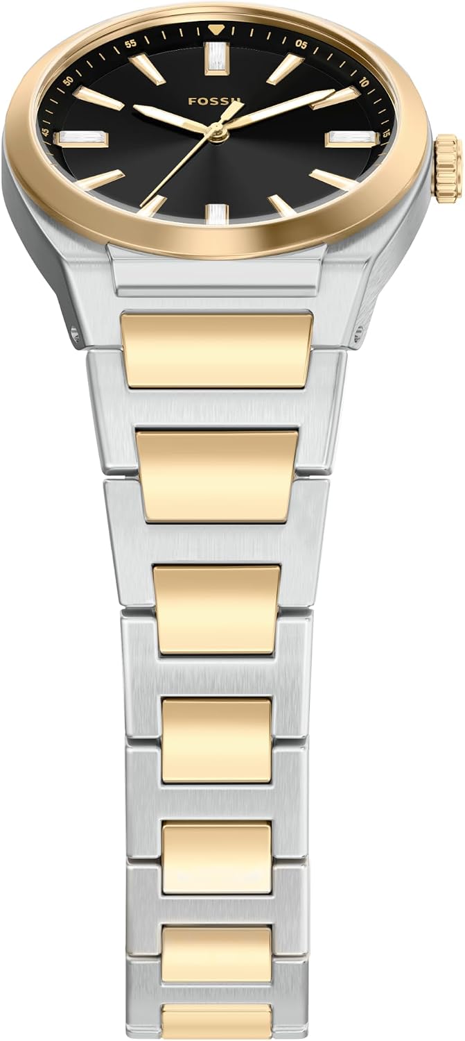 Fossil Reloj Everett de acero inoxidable con tres manecillas para mujer
