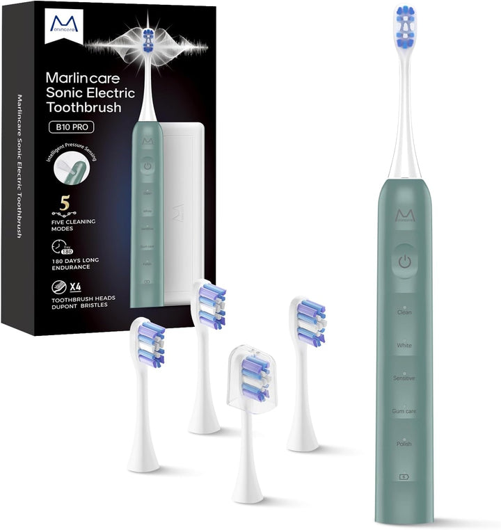 Marlincare Cepillo de dientes eléctrico para adultos, cepillo de di...