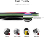 Amazon Basics Cargador inalámbrico, almohadilla de carga inalámbrica con certificación Qi de 15 W con cable USB, compatible con iPhone 15/14/13/12/11/X, Samsung y LG, compatible con funda, negro