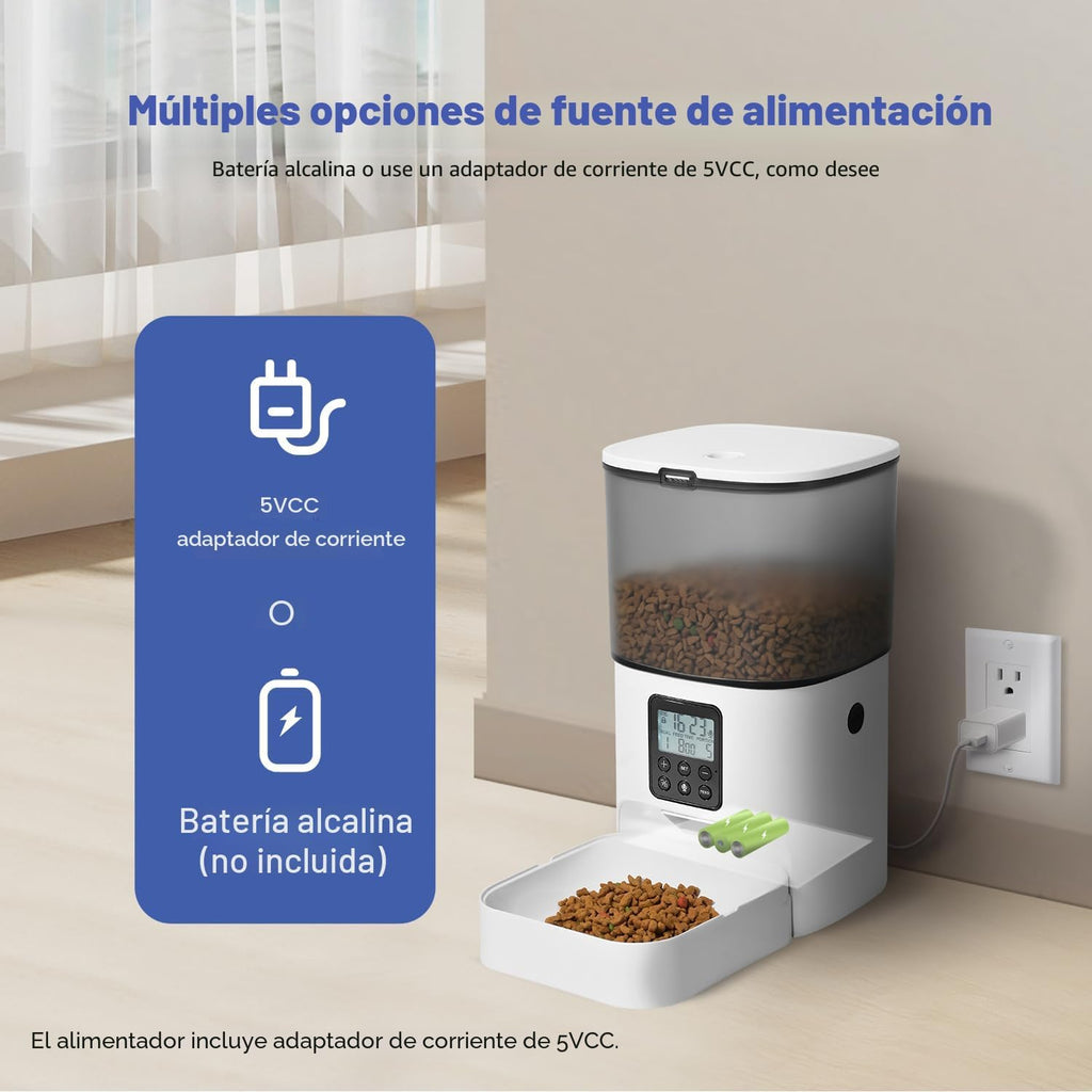 Comedero automático para gatos, dispensador de alimentos
