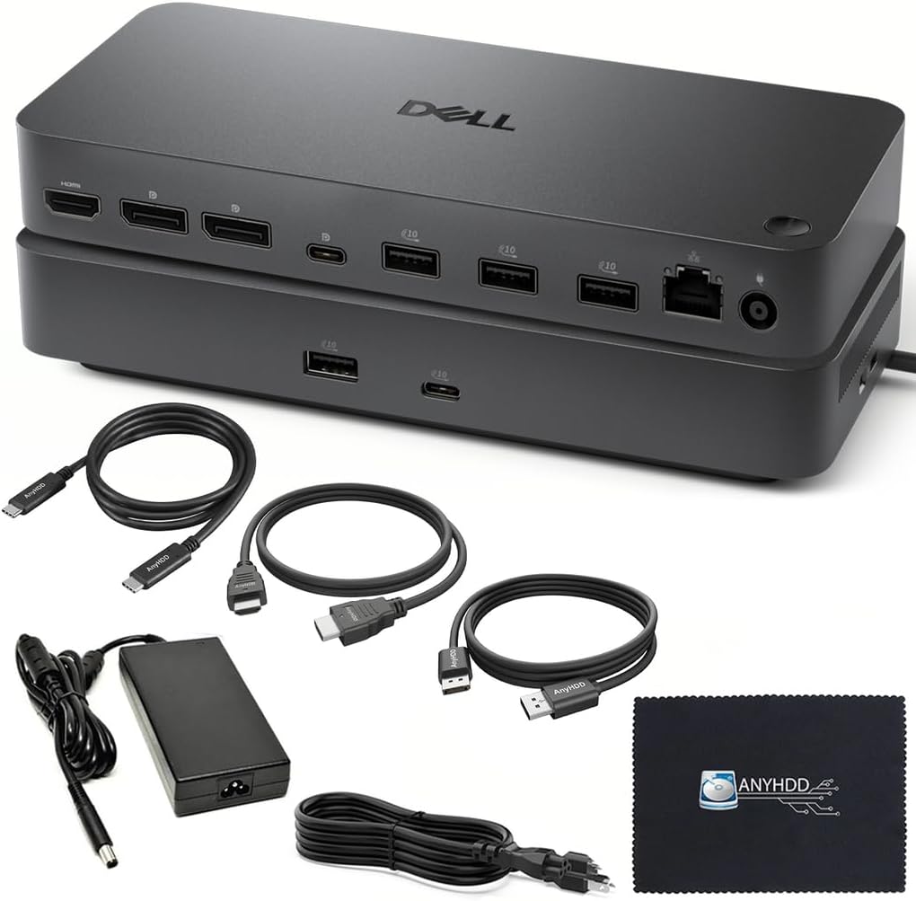 Estación de acoplamiento Pro Dock WD25 USB-C – 100 W de potencia, soporte de pantalla 4K dual, incluye HDMI Anyhdd, DisplayPort y cable C a C, garantía de 3 años