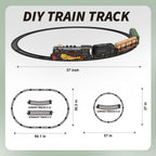 Juego de tren eléctrico para niños, juguete de tren con humo
