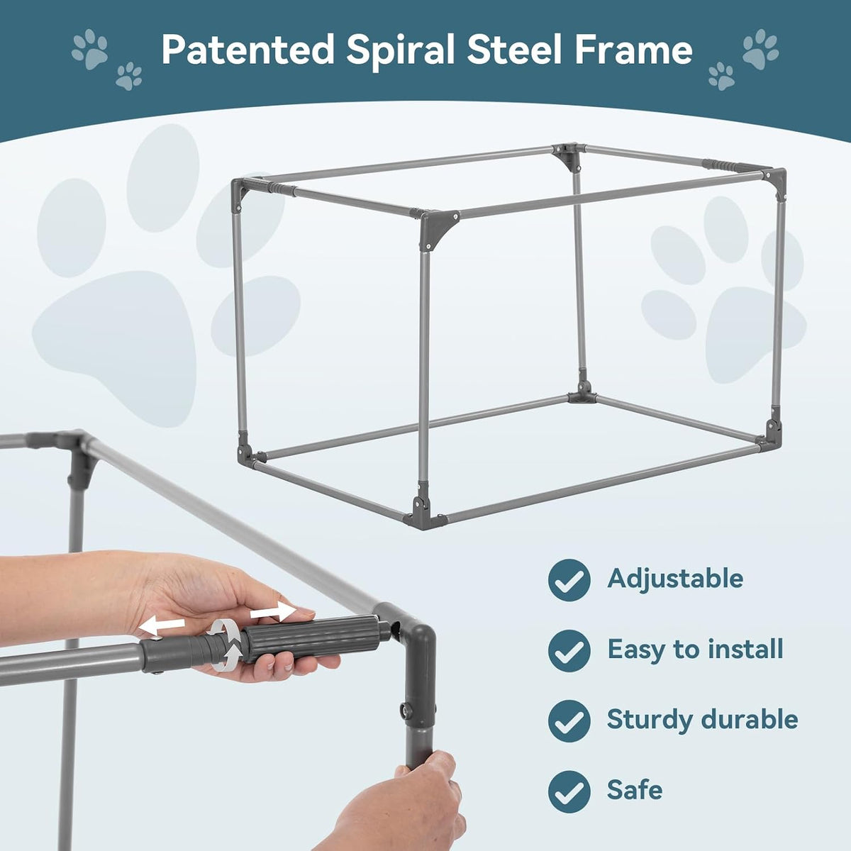PETSFIT Jaula portátil suave de 36 pulgadas para perros – Marco resistente en espiral patentado, perrera plegable para perros medianos y grandes, 3 puertas de malla, cremalleras con cerradura