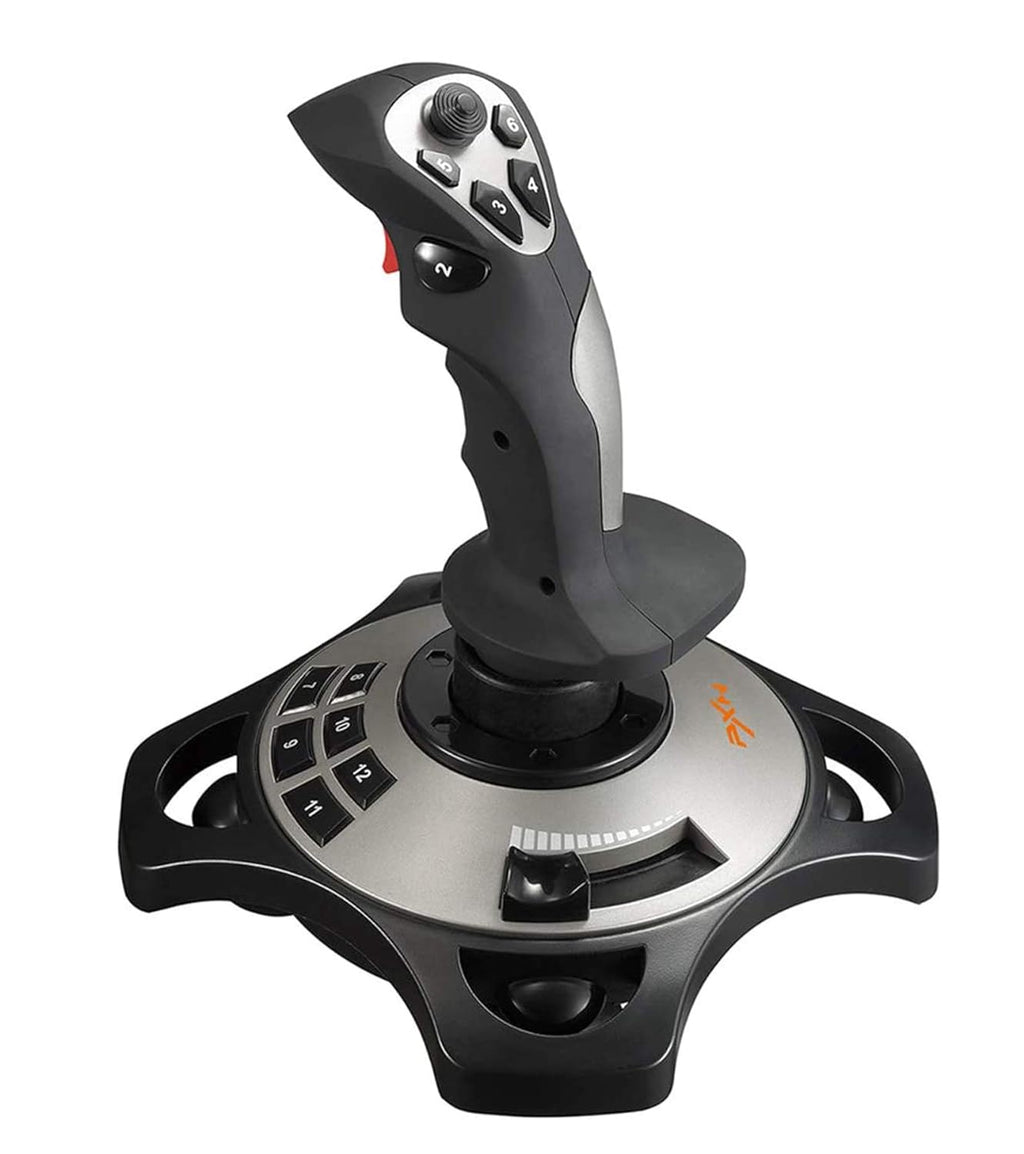 Controles de simulador de vuelo PXN 2113 joystick de vuelo para PC con función de vibración y controles de acelerador Control de vuelo con cable para PC Windows XP/VISTA/7/8/10/Computadora/Portátil (solo PC)