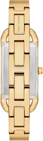 Michael Kors MK Empire - Reloj rectangular de acero inoxidable con correa de acero o cuero para mujer