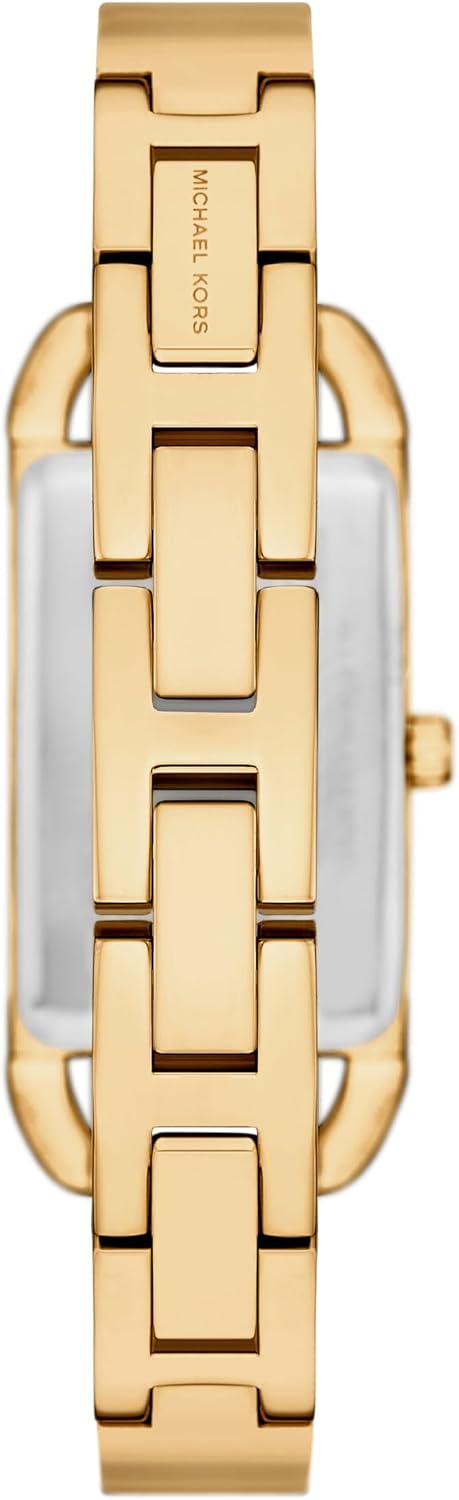 Michael Kors MK Empire - Reloj rectangular de acero inoxidable con correa de acero o cuero para mujer