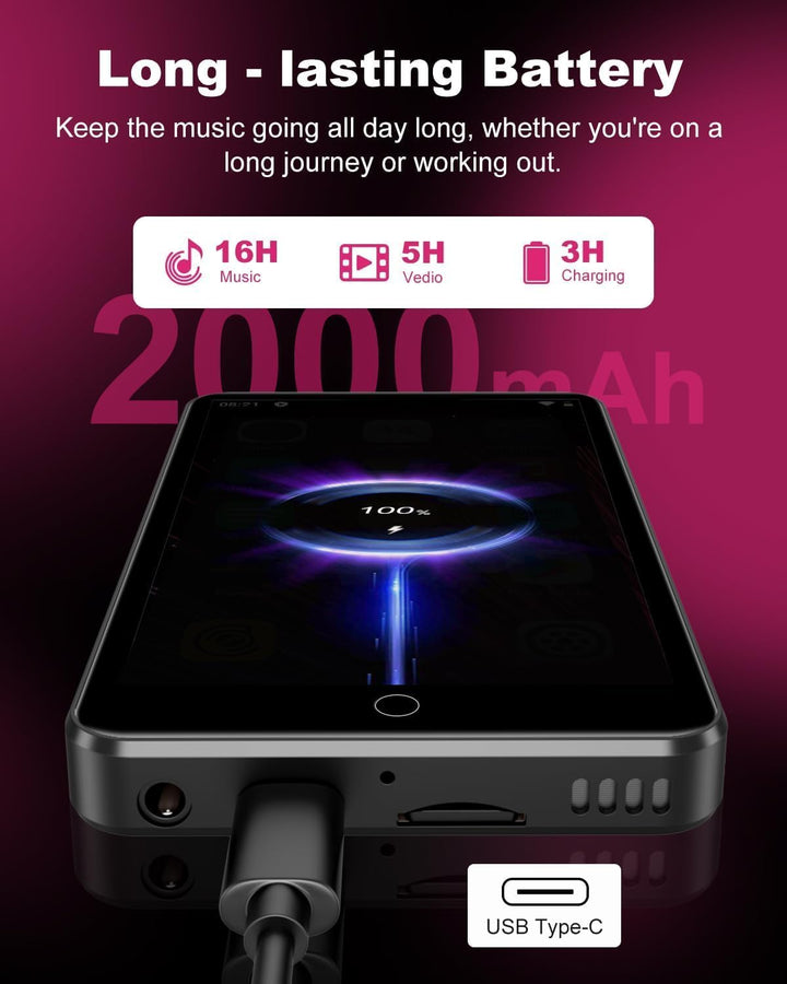 Reproductor de MP3 con Bluetooth y WiFi, reproductor MP3 y MP4 de 1...