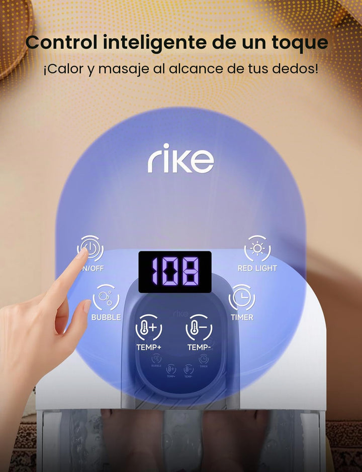RIKE Spa de pies plegable con calentamiento rápido y masaje PTC, ba...