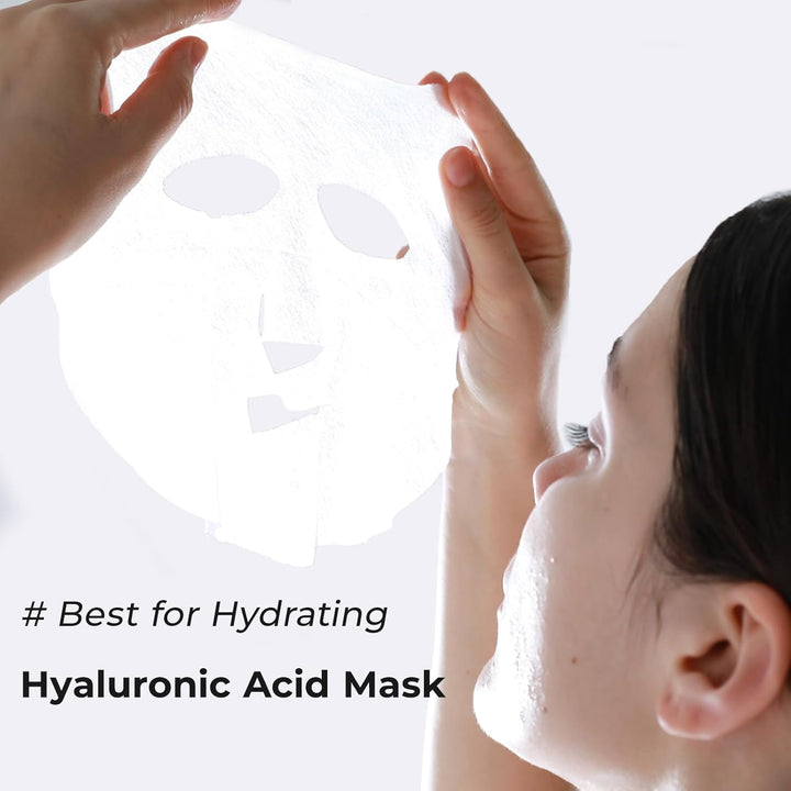 +WIS+ Máscara facial de ácido hialurónico 24 EA con suero de ácido...
