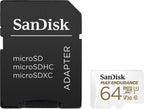 SANDISK Tarjeta microSDXC de resistencia máxima de 64 GB con adaptador para