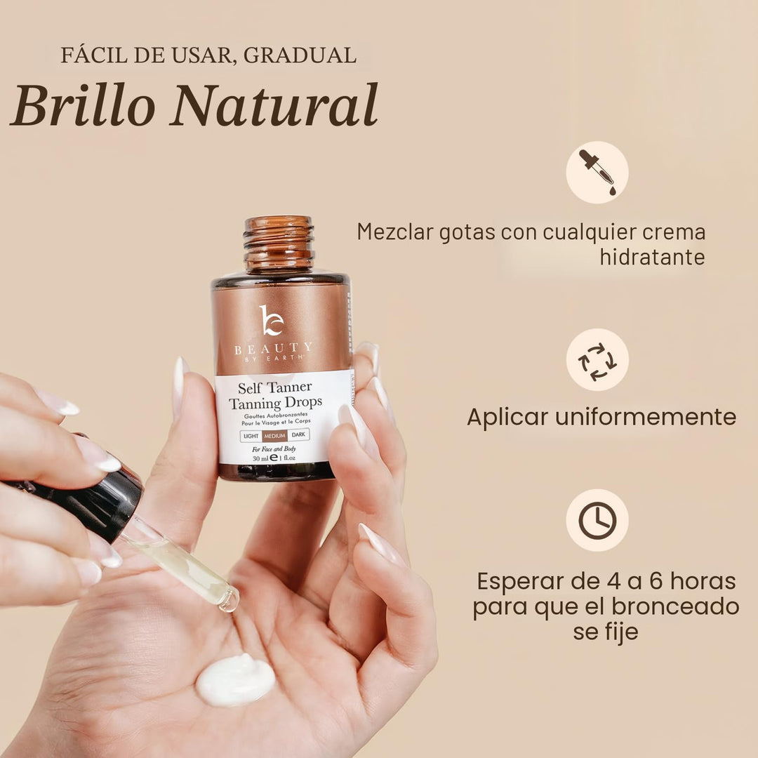 Gotas autobronceadoras - Hechas en EE. UU. con ingredientes natural...