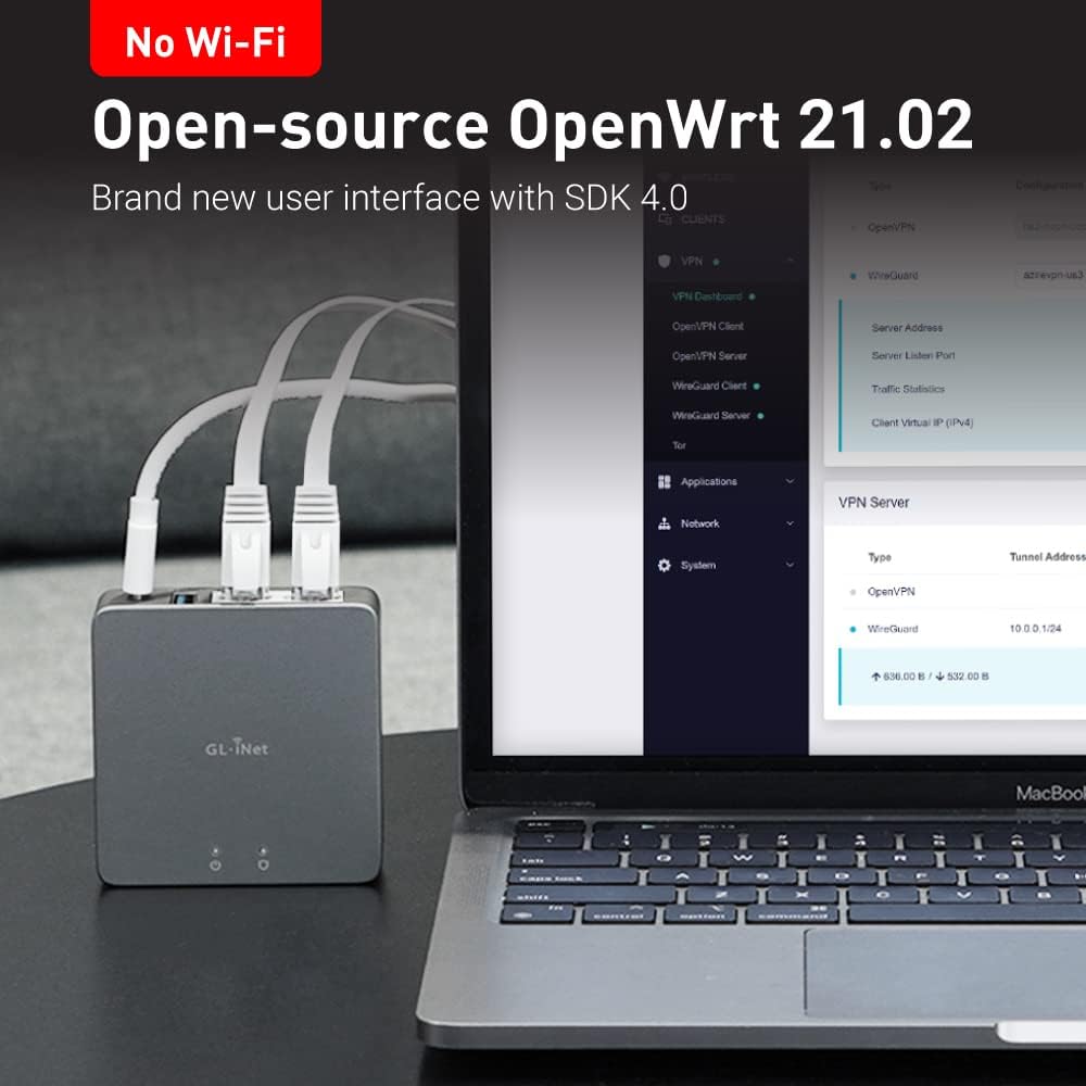 GL.iNet MT2500A (Brume 2) Mini puerta de enlace de seguridad VPN pa...