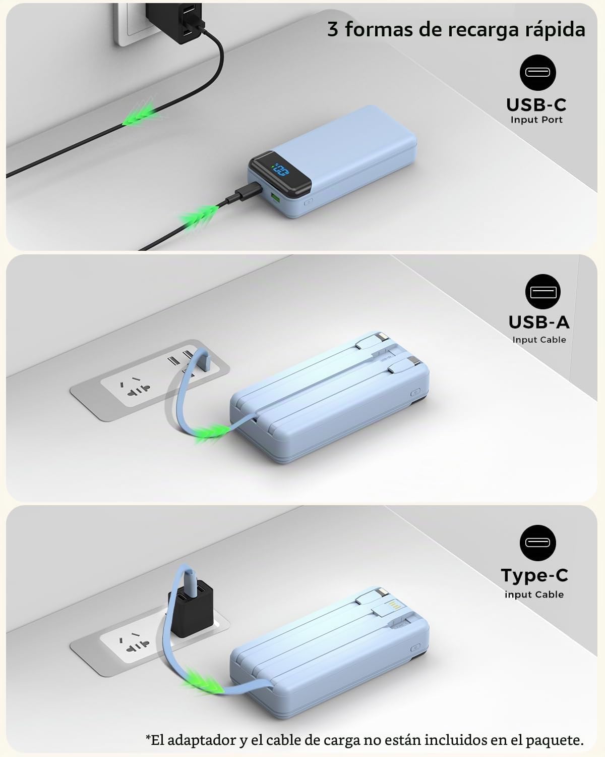 Eliegntist Cargador portátil 40000mAh Power Bank - PD 22.5W Paquete...