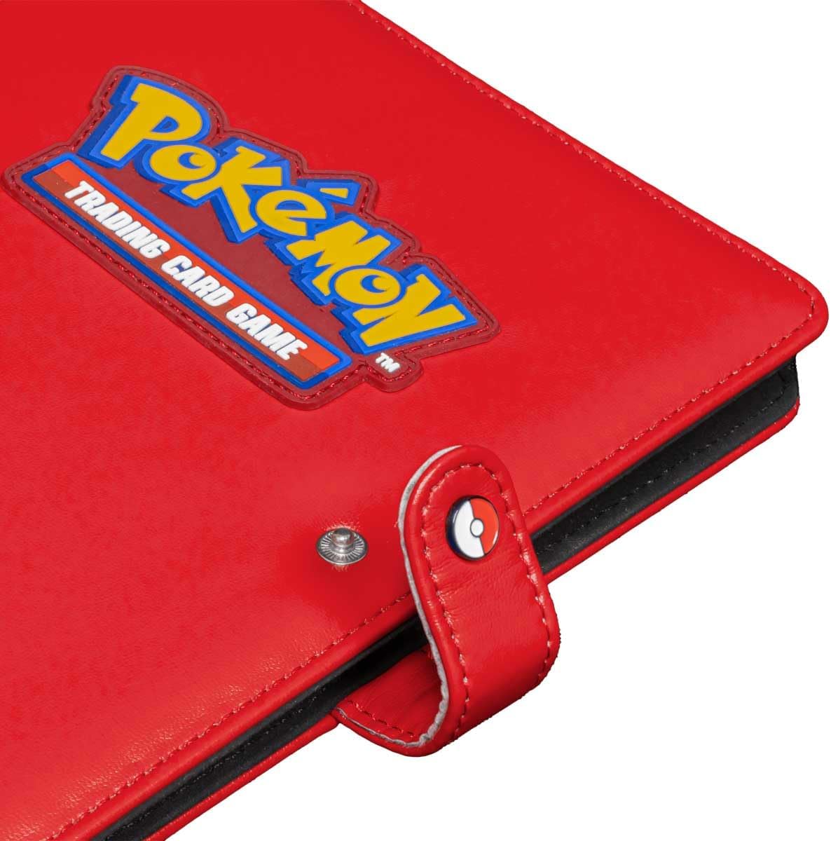 Ultra Pro Carpeta de Pokémon de 4 bolsillos de alta calidad, carpeta de tarjetas de Pokémon con 20 páginas de carga lateral y capacidad para hasta 160 tarjetas, sin ácidos y sin PVC, cierre a presión, parte trasera negra y cubierta acolchada de piel