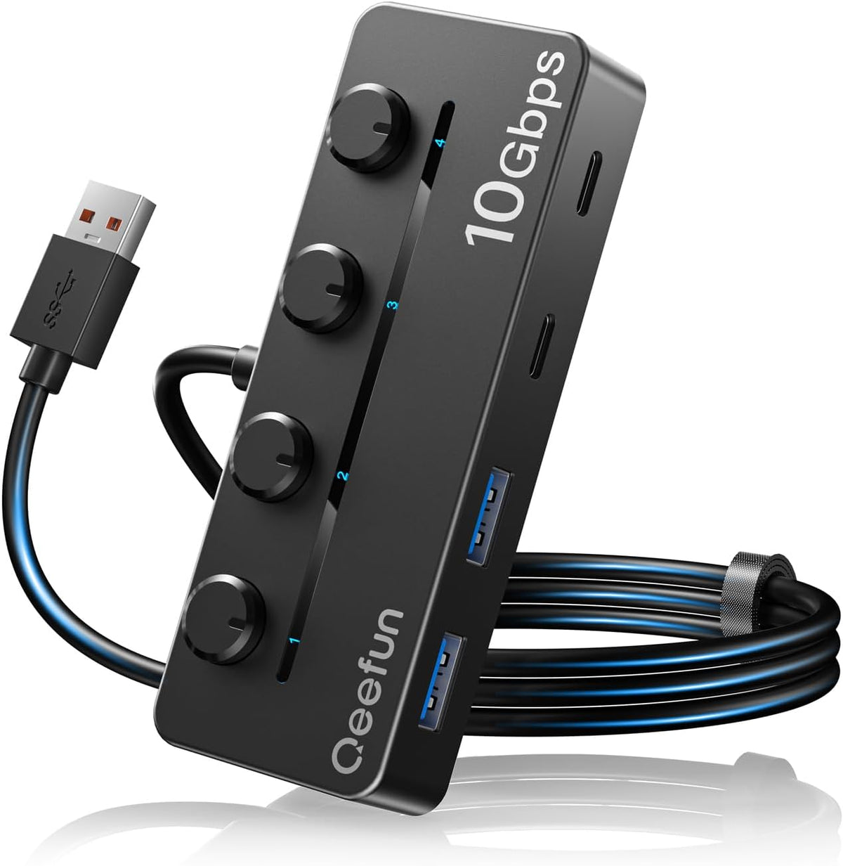 Q QEEFUN, hub USB 3.2 de 4 puertos